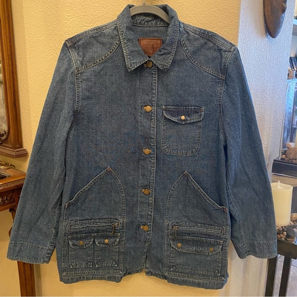 Ralph Lauren Jackets & Blazers - Vintage RALPH LAUREN Jeans Company Blue Denim Chore Barn Ranch Jacket Size Large